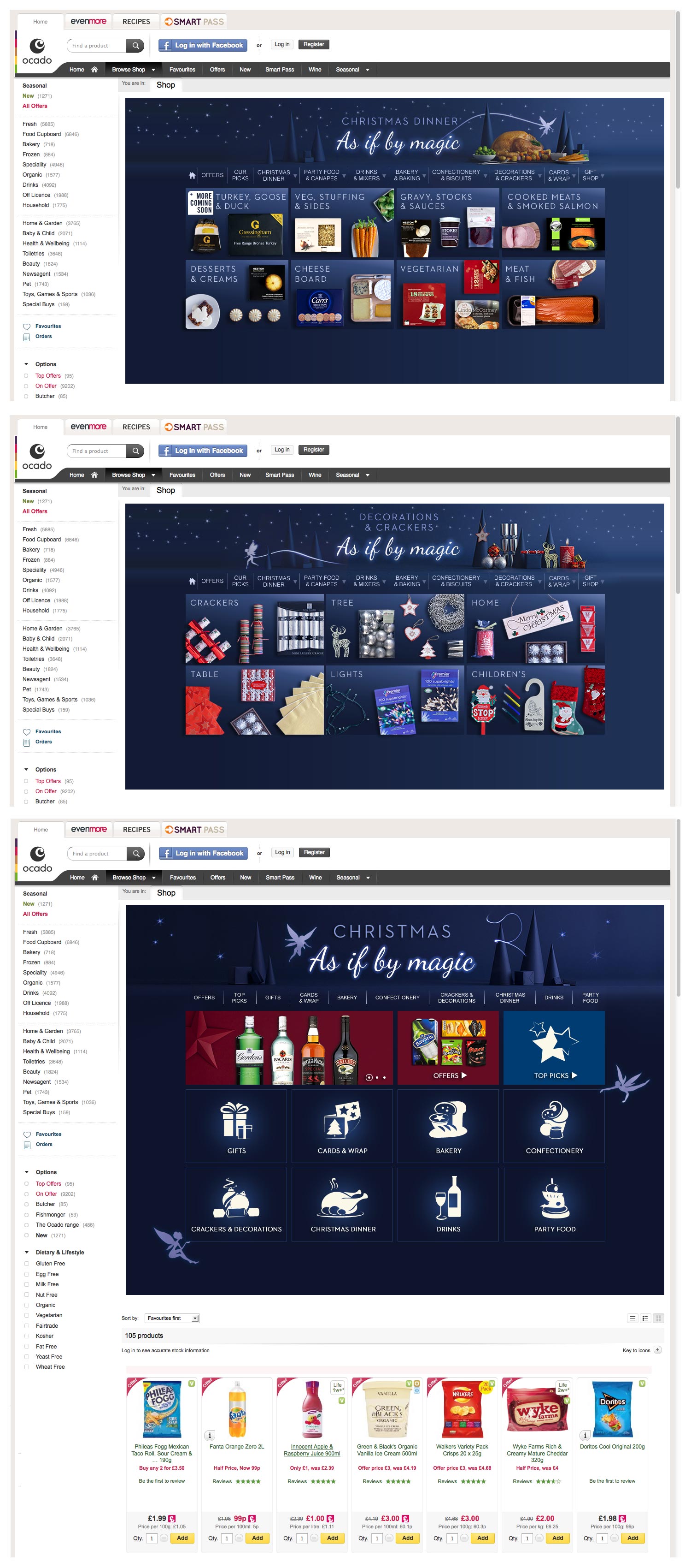 Christmas microsite shop design