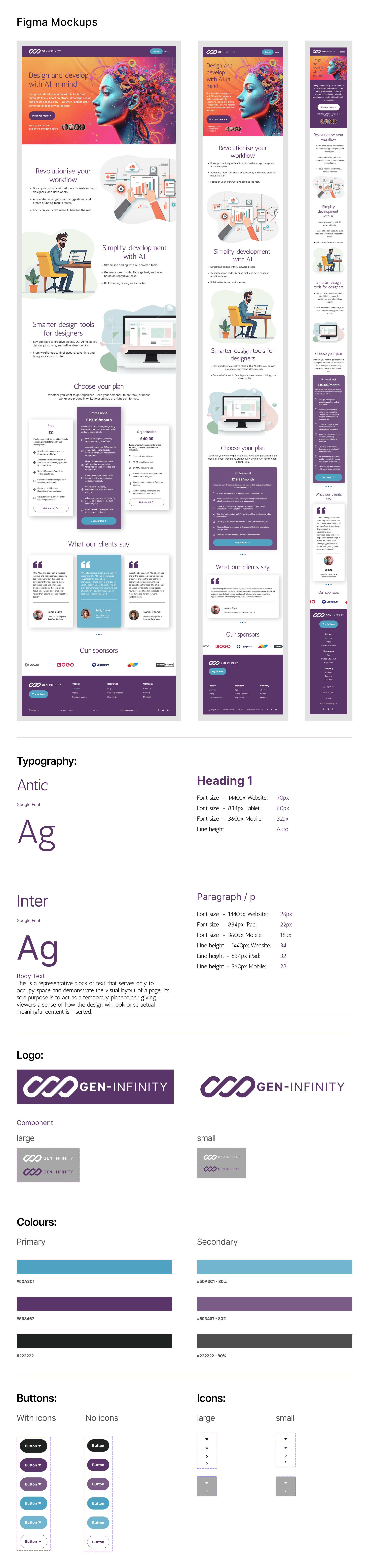 Gen-Infinity landing page design