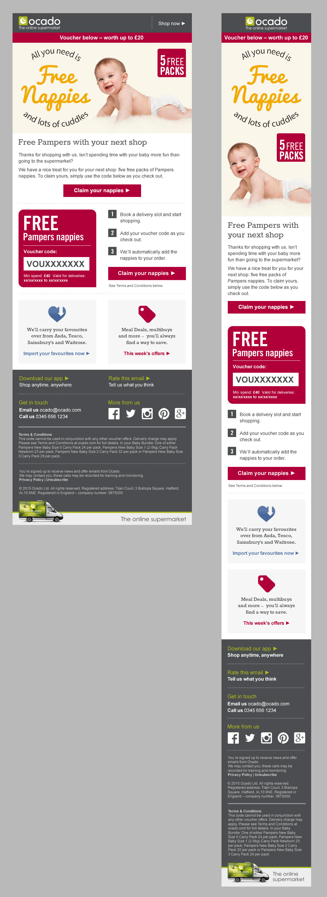 Pampers email design & coding