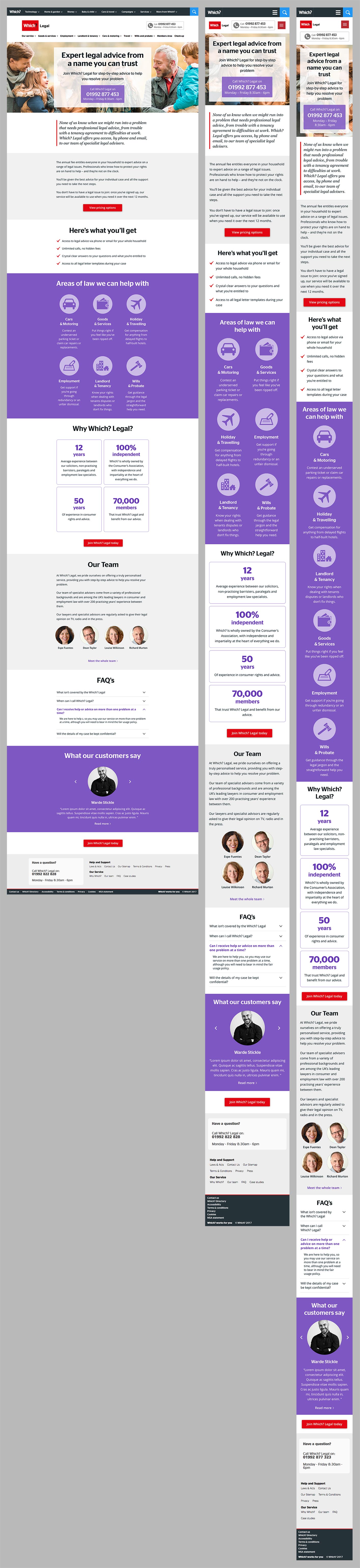 Which? Legal landing page design